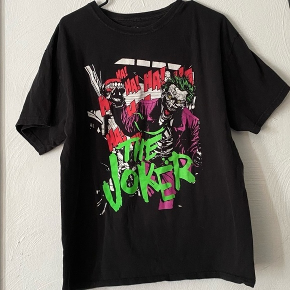 Batman The Joker T-Shirt Mens Size Large Black Pull Over Short Sleeve